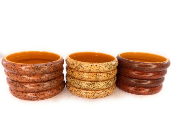 Shakya, Wooden Colors Bail Pattern Plastic Kada Bangles set of 12 bangles for Baby Girl Child