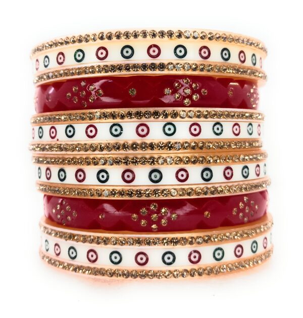 Shakya, Unique Design, Red Color,Dotted Bangles, Short Bridal Chuda Bangles set for Women & Girls - Image 2