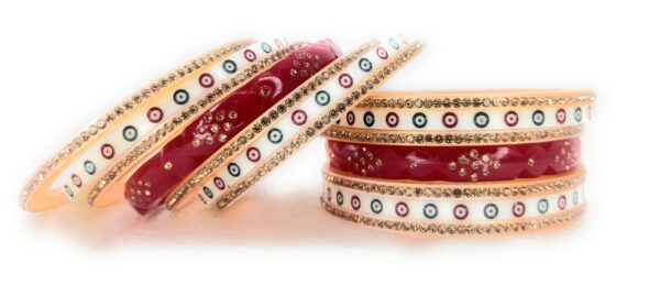 Shakya, Unique Design, Red Color,Dotted Bangles, Short Bridal Chuda Bangles set for Women & Girls - Image 3