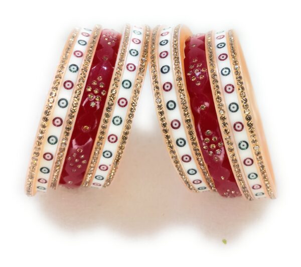 Shakya, Unique Design, Red Color,Dotted Bangles, Short Bridal Chuda Bangles set for Women & Girls - Image 4