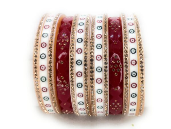 Shakya, Unique Design, Red Color,Dotted Bangles, Short Bridal Chuda Bangles set for Women & Girls