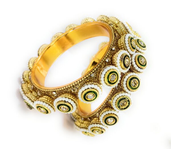 Shakya Handcrafted Beautiful Rajwadi Kada Bangle set of 02 for Women and Girls - Image 5