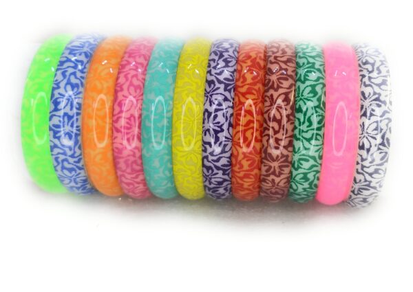 Flower Print,Vibrant Color,10mm Wide Kada Bangles for Girl Child - Image 3